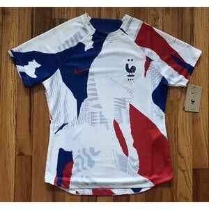 Size Small Womens Nike France 22/23 Pre-Match Stadium Soccer Jersey DM9568-100